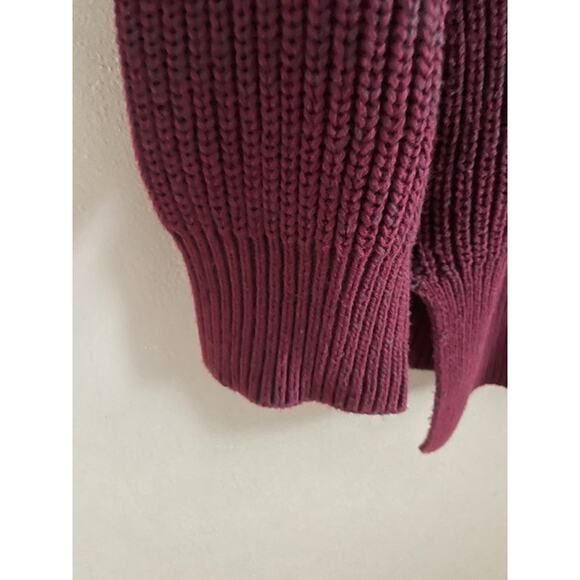 Ellen Tracy Burgundy Wine Bulky Rib-Knit Sweater Plus Size XL Oversized Winter - Picture 9 of 9